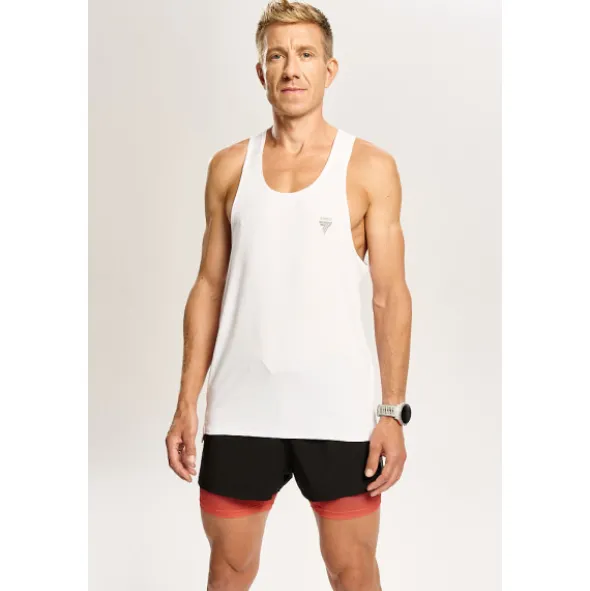Biały męski top biegowy TW ENDURANCE SINGLET TOP 170 M TREC WHITE