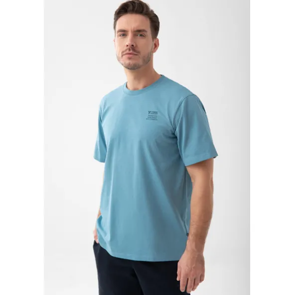 Błękitny T-shirt męski TW BASIC TSHIRT OVERSIZE 191 M BLUE