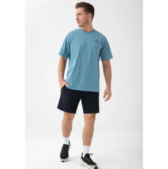 Błękitny T-shirt męski TW BASIC TSHIRT OVERSIZE 191 M BLUE