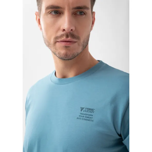 Błękitny T-shirt męski TW BASIC TSHIRT OVERSIZE 191 M BLUE
