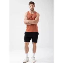 Brązowy tank top męski BASIC TANK TOP 150 TREC BROWN