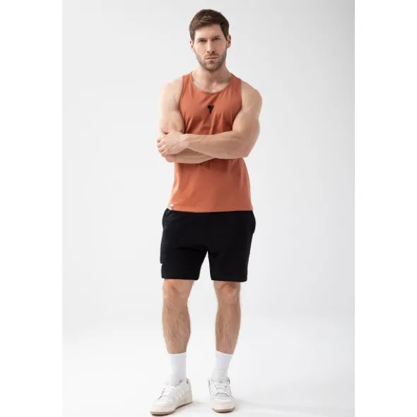 Brązowy tank top męski BASIC TANK TOP 150 TREC BROWN
