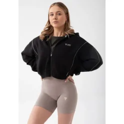 Czarna bluza damska oversize TW BASIC TRECGIRL HOODIE 198 BLACK
