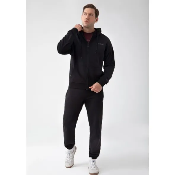 Czarna bluza rozpinana męska TW BASIC HOODIE ZIP 182 M BLACK