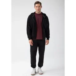 Czarna bluza rozpinana męska TW BASIC HOODIE ZIP 182 M BLACK