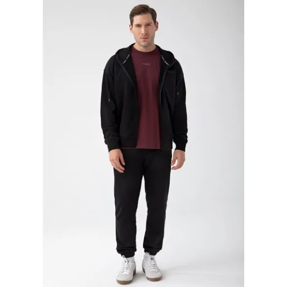 Czarna bluza rozpinana męska TW BASIC HOODIE ZIP 182 M BLACK