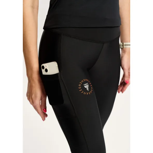 Czarne legginsy damskie Endurance TW ENDURANCE LEGGINGS 170 TREC BLACK