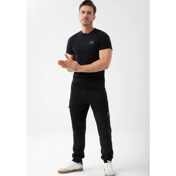 Czarny męski T-shirt slim fit TW BASIC TSHIRT 194 M BLACK