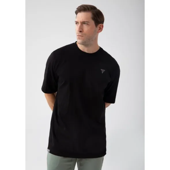 Czarny T-shirt męski TW BASIC TSHIRT OVERSIZE 180 M BLACK