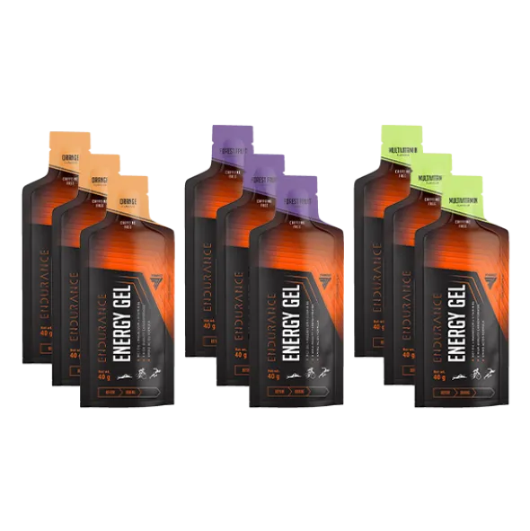 Żel energetyczny ENERGY GEL 9 sztuk mix trzech smaków - pomarańczowy, owoce leśne, multiwitamina