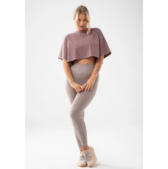 Fioletowy T-shirt damski crop top TRECGIRL BASIC T-SHIRT 160 PURPLE