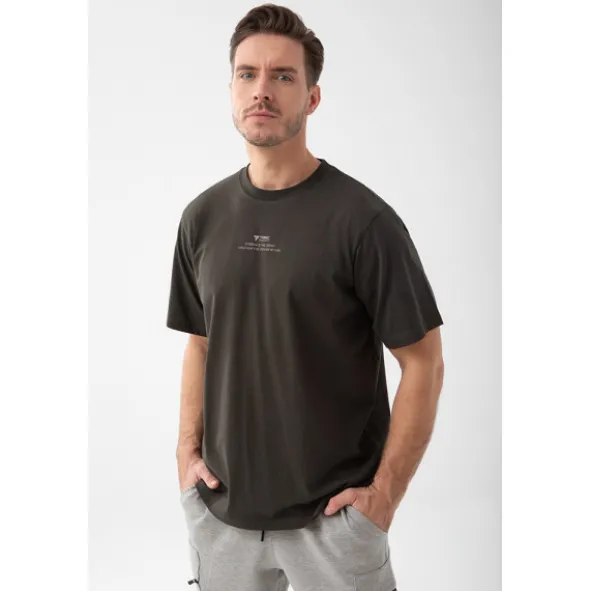 Grafitowy T-shirt męski TW Basic TSHIRT OVERSIZE 192 M GRAPHITE