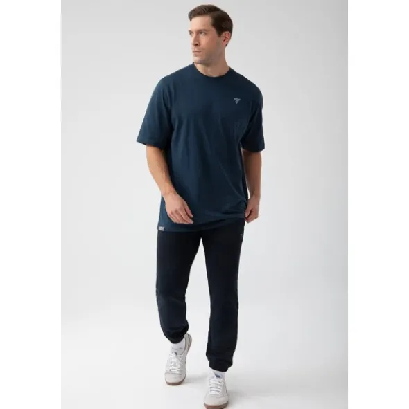 Granatowy T-shirt męski TW BASIC TSHIRT OVERSIZE 180 M NAVY
