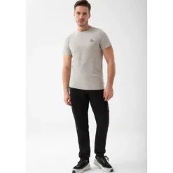 Melanżowy T-shirt męski slim fit TW BASIC TSHIRT 196 M GREY