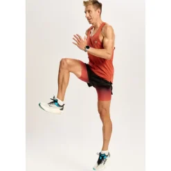Męskie spodenki z wbudowanymi legginsami TW ENDURANCE SHORTS 170 TREC BLACK-RED