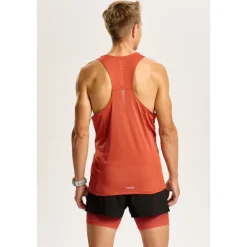Pomarańczowy męski top biegowy TW ENDURANCE SINGLET TOP 170 M TREC ORANGE