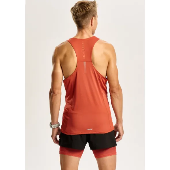 Pomarańczowy męski top biegowy TW ENDURANCE SINGLET TOP 170 M TREC ORANGE
