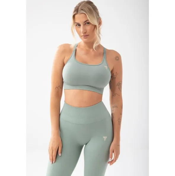 Stanik sportowy w kolorze szałwiowej zieleni TRECGIRL SPORT BRA 160 GREEN