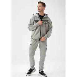 Szara bluza męska oversize TW BASIC HOODIE 193 M GREY