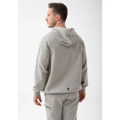 Szara bluza męska oversize TW BASIC HOODIE 193 M GREY