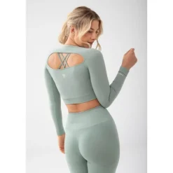Top damski w kolorze szałwiowej zieleni TRECGIRL SPORT LONGSLEEVE TOP 160 GREEN