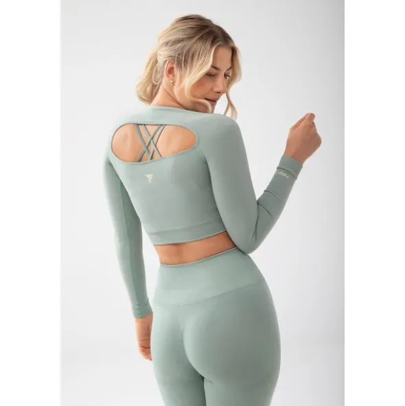 Top damski w kolorze szałwiowej zieleni TRECGIRL SPORT LONGSLEEVE TOP 160 GREEN