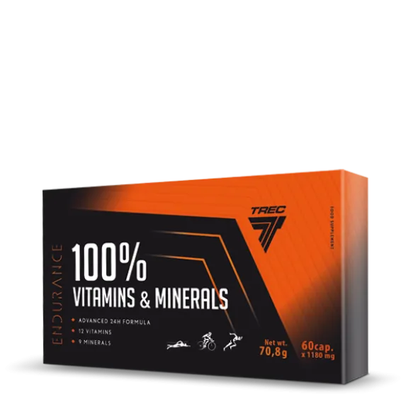 100% VITAMINS & MINERALS Endurance 60 kaps. - witaminy i minerały – kompleks na dzień i noc