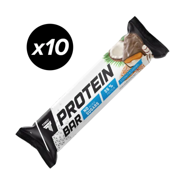 Zestaw 10 batonów białkowych kokosowo-karmelowych PROTEIN BAR COCONUT & CARAMEL