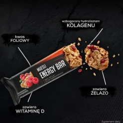 Zestaw 10 batonów energetycznych MUESLI ENERGY BAR CRANBERRIES & RASPBERRIES