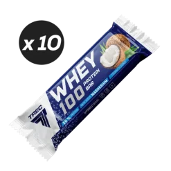 Zestaw 10 batonów proteinowych WHEY 100 PROTEIN BAR COCONUT FLAVOUR