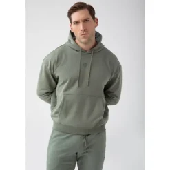 Zielona bluza męska z kapturem TW BASIC HOODIE 183 M GREEN