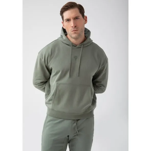 Zielona bluza męska z kapturem TW BASIC HOODIE 183 M GREEN