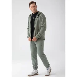 Zielona bluza rozpinana męska TW BASIC HOODIE ZIP 180 M GREEN